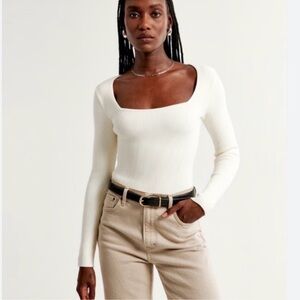 Abercrombie Long Sleeve Squareneck Bodysuit
